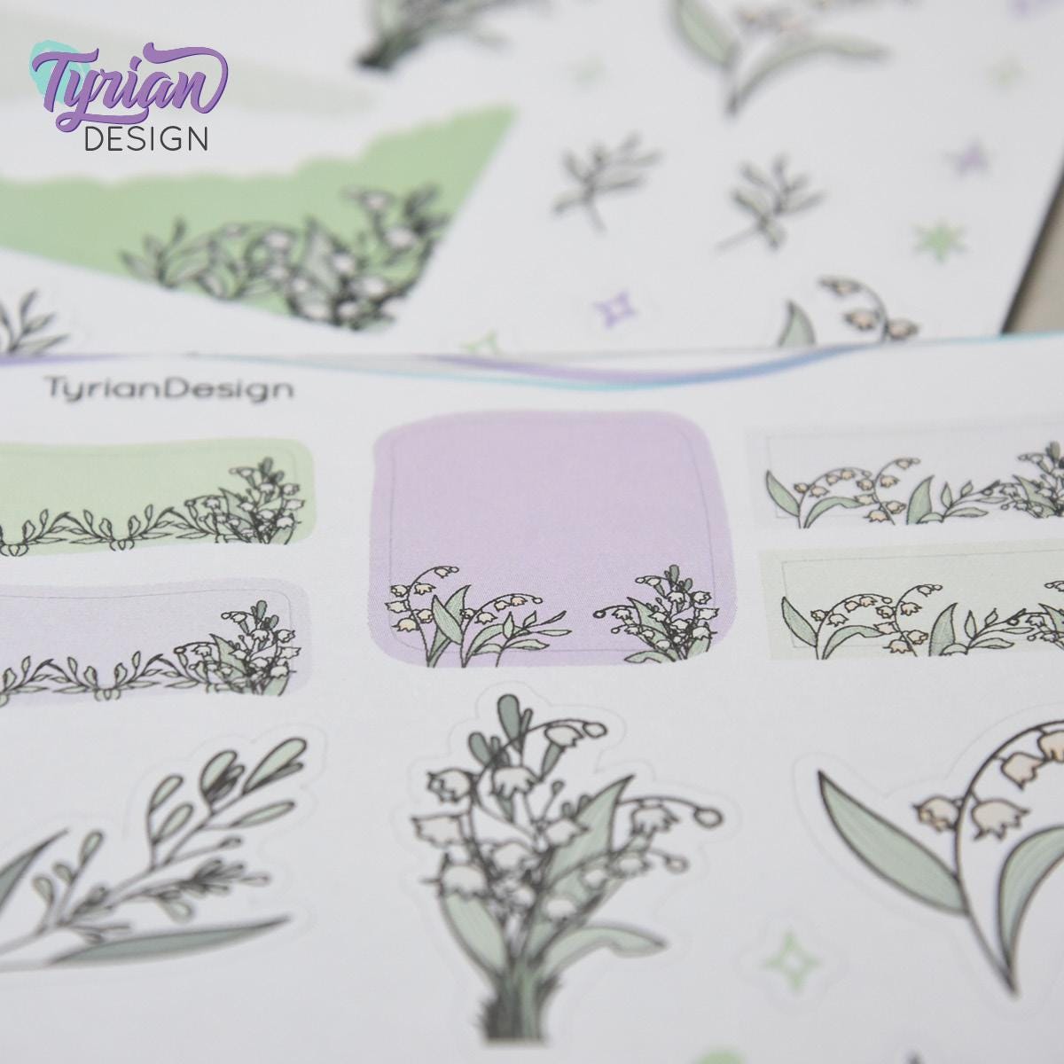 Lily of the Valley House Journal Stickers | 35 Stickers | 5x7" Sheet