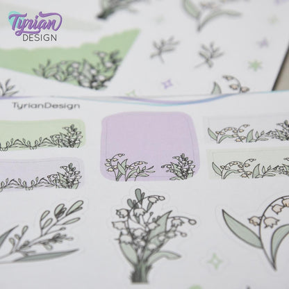 Lily of the Valley House Journal Stickers | 35 Stickers | 5x7" Sheet