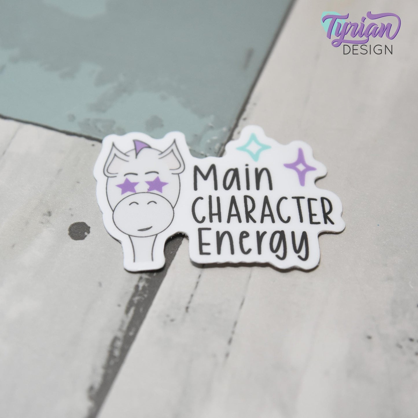 Main Character Energy Vinyl Sticker | Waterproof &  Weatherproof | 2.5" x 1.5"  | E-Reader sticker | Tumbler Sticker | Dishwasher Safe