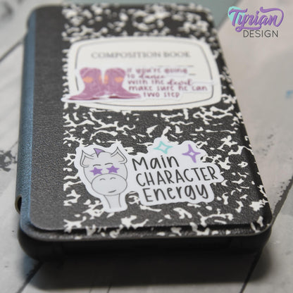 Main Character Energy Vinyl Sticker | Waterproof &  Weatherproof | 2.5" x 1.5"  | E-Reader sticker | Tumbler Sticker | Dishwasher Safe