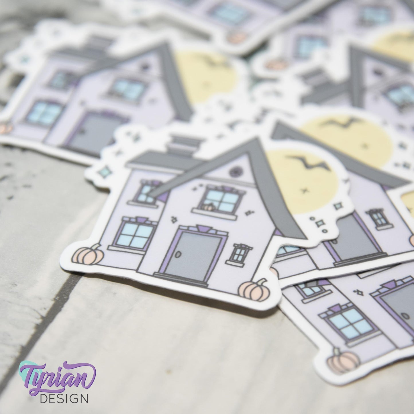 Pumpkin House Vinyl Sticker |Weather Proof vinyl | 2"x 2" | Halloween Spooky Sticker| Little House sticker | Tumbler