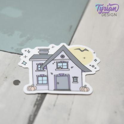 Pumpkin House Vinyl Sticker |Weather Proof vinyl | 2"x 2" | Halloween Spooky Sticker| Little House sticker | Tumbler