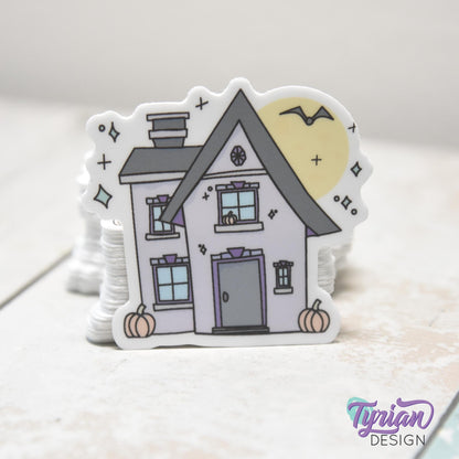 Pumpkin House Vinyl Sticker |Weather Proof vinyl | 2"x 2" | Halloween Spooky Sticker| Little House sticker | Tumbler