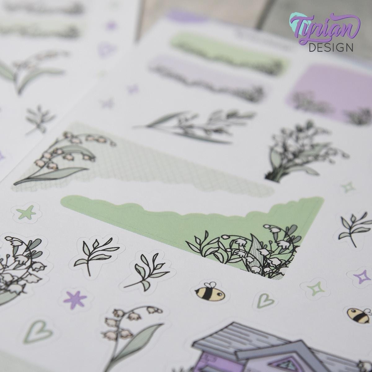 Lily of the Valley House Journal Stickers | 35 Stickers | 5x7" Sheet