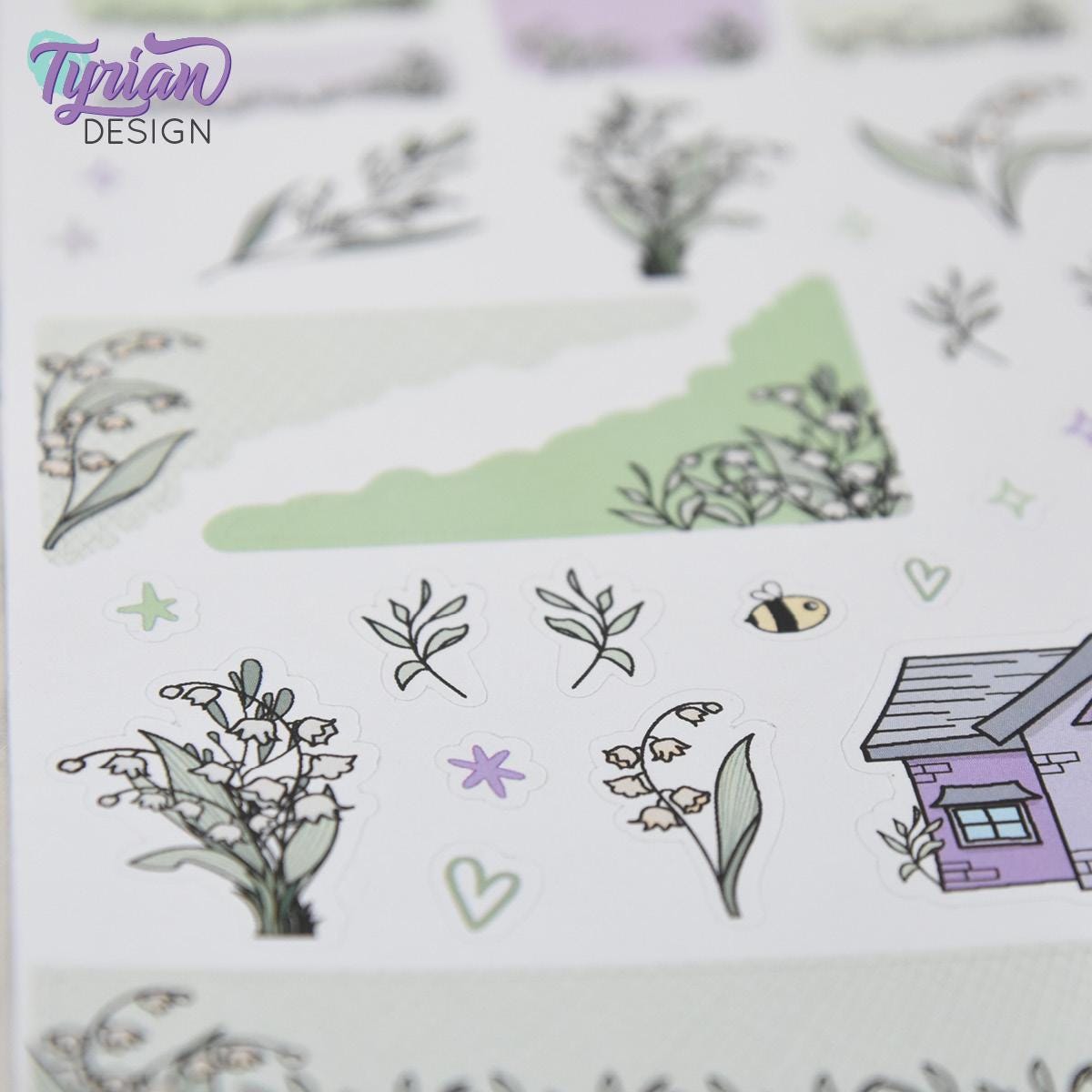 Lily of the Valley House Journal Stickers | 35 Stickers | 5x7" Sheet