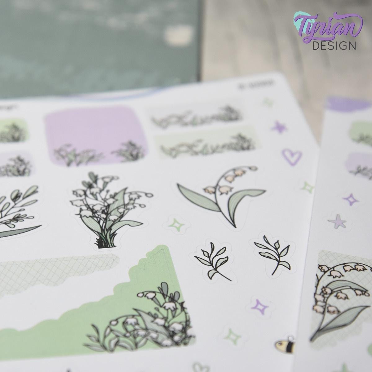 Lily of the Valley House Journal Stickers | 35 Stickers | 5x7" Sheet