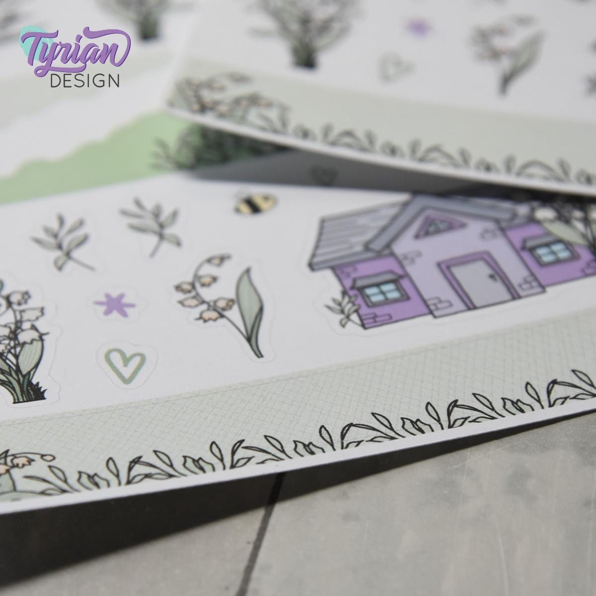 Lily of the Valley House Journal Stickers | 35 Stickers | 5x7" Sheet