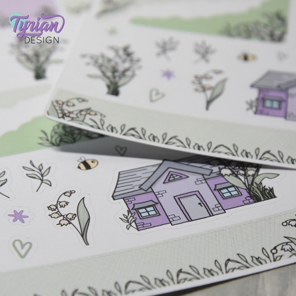 Lily of the Valley House Journal Stickers | 35 Stickers | 5x7" Sheet