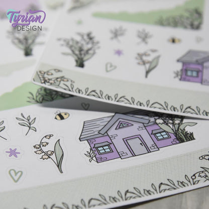 Lily of the Valley House Journal Stickers | 35 Stickers | 5x7" Sheet