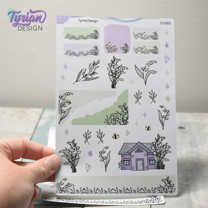 Lily of the Valley House Journal Stickers | 35 Stickers | 5x7" Sheet