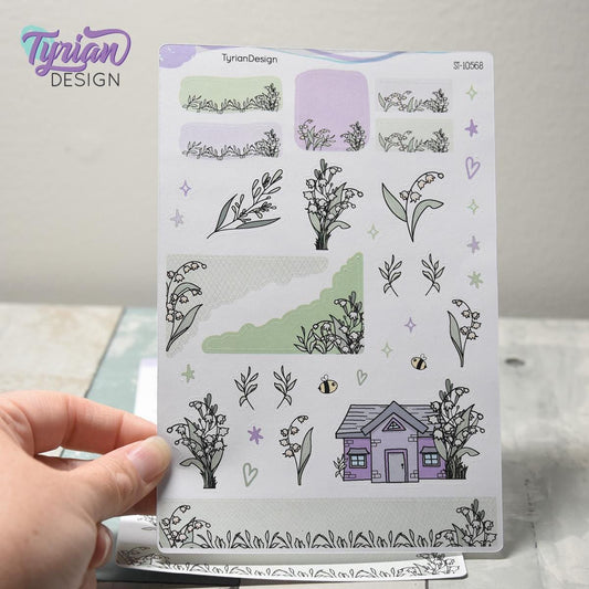 Lily of the Valley House Journal Stickers | 35 Stickers | 5x7" Sheet