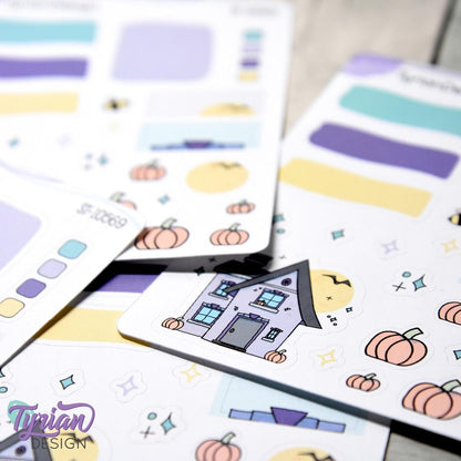 Fall Pumpkin House Journal Stickers | 19 Stickers.