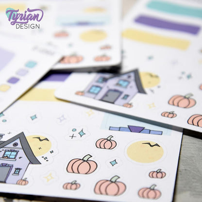 Fall Pumpkin House Journal Stickers | 19 Stickers.