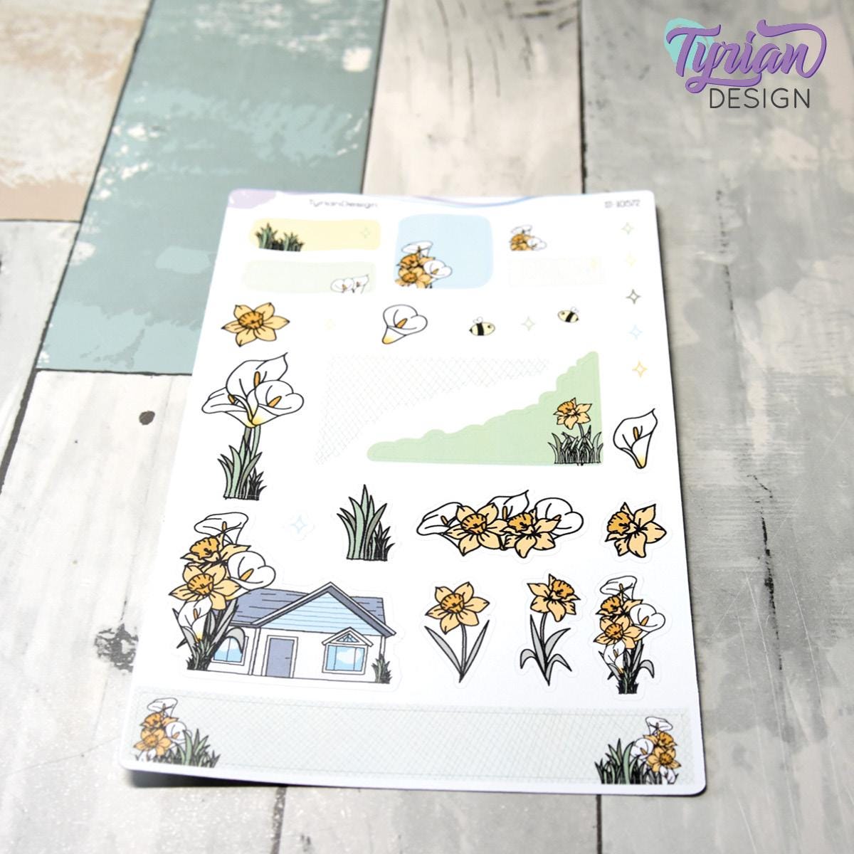 Daffodil House Journal Stickers | 29 Stickers | 5x7" Sheet