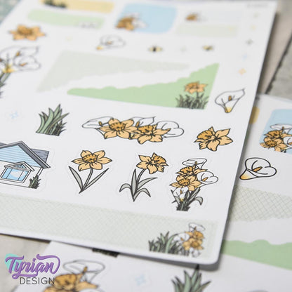 Daffodil House Journal Stickers | 29 Stickers | 5x7" Sheet