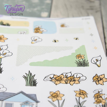 Daffodil House Journal Stickers | 29 Stickers | 5x7" Sheet