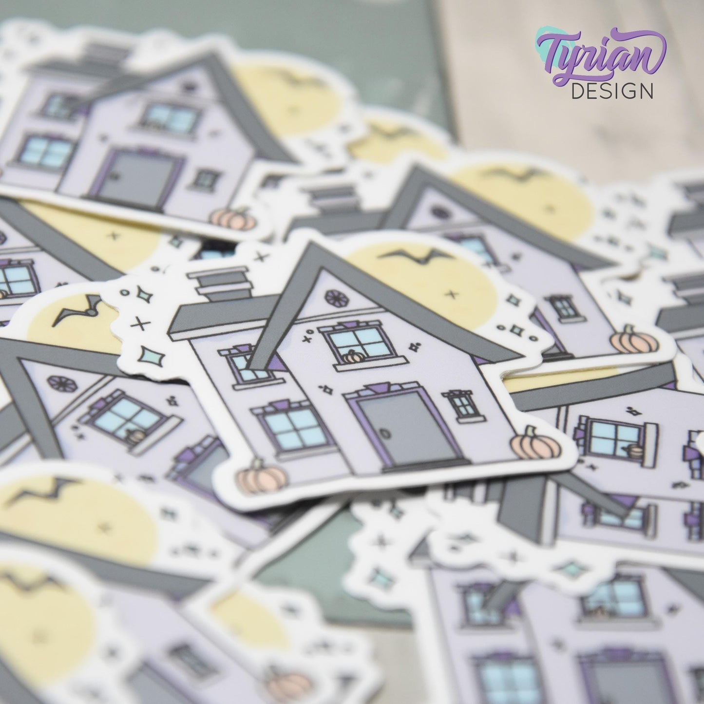 Pumpkin House Vinyl Sticker |Weather Proof vinyl | 2"x 2" | Halloween Spooky Sticker| Little House sticker | Tumbler