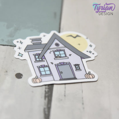 Pumpkin House Vinyl Sticker |Weather Proof vinyl | 2"x 2" | Halloween Spooky Sticker| Little House sticker | Tumbler