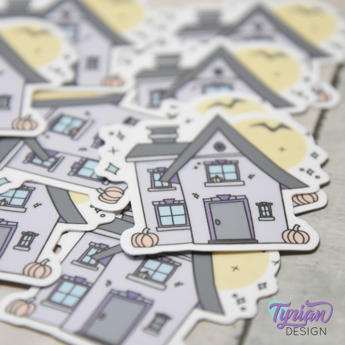 Pumpkin House Vinyl Sticker |Weather Proof vinyl | 2"x 2" | Halloween Spooky Sticker| Little House sticker | Tumbler