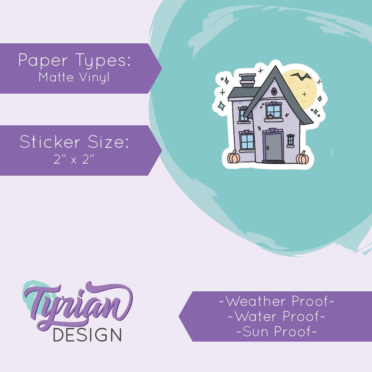 Pumpkin House Vinyl Sticker |Weather Proof vinyl | 2"x 2" | Halloween Spooky Sticker| Little House sticker | Tumbler