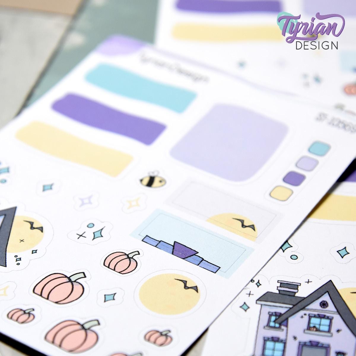 Fall Pumpkin House Journal Stickers | 19 Stickers.