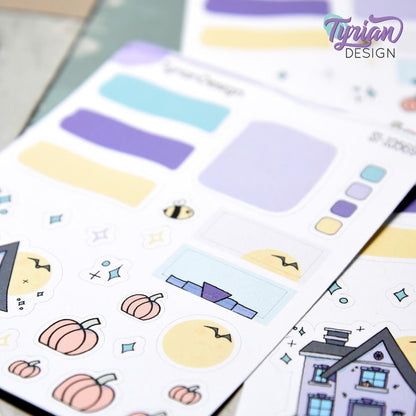 Fall Pumpkin House Journal Stickers | 19 Stickers.