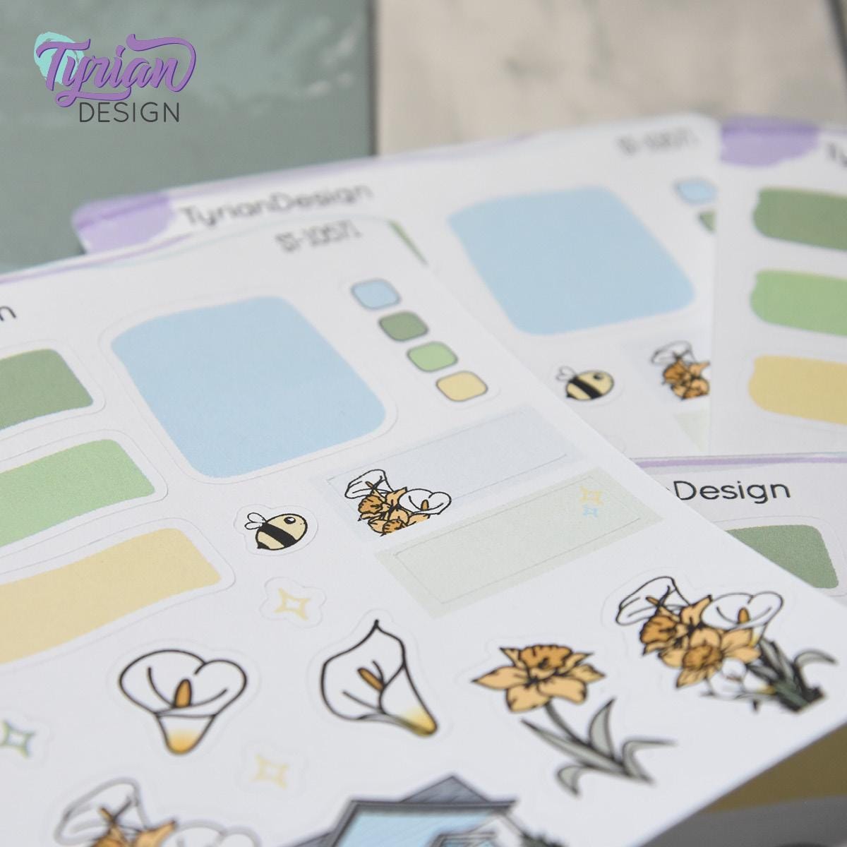 Daffodil and Calla Lily House Journal Stickers | 16 Stickers