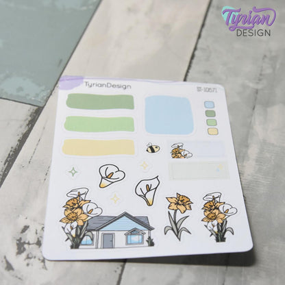 Daffodil and Calla Lily House Journal Stickers | 16 Stickers