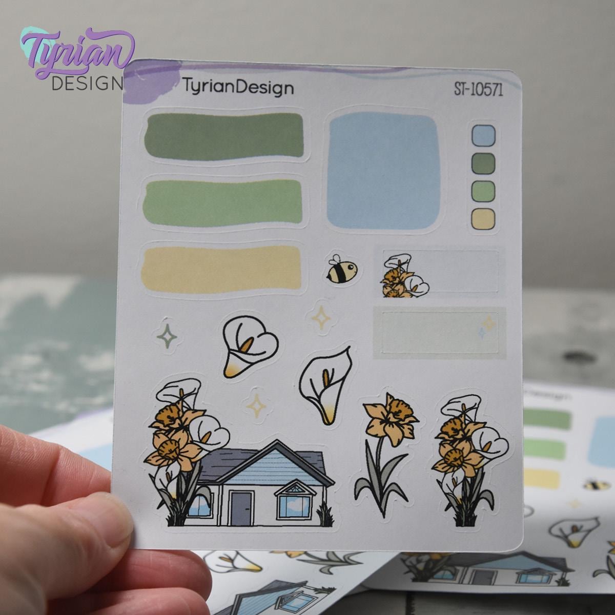 Daffodil and Calla Lily House Journal Stickers | 16 Stickers