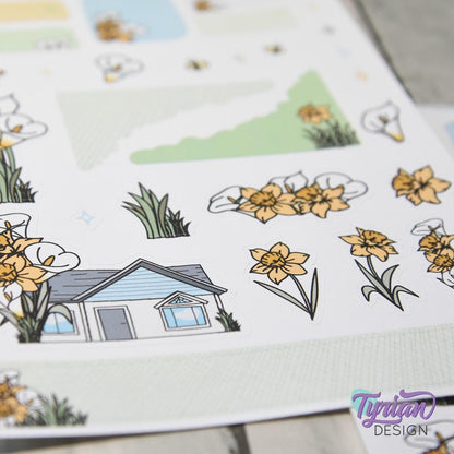 Daffodil House Journal Stickers | 29 Stickers | 5x7" Sheet