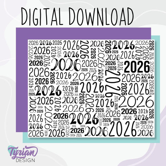 Digital Paper - 2026 Word cloud Pattern